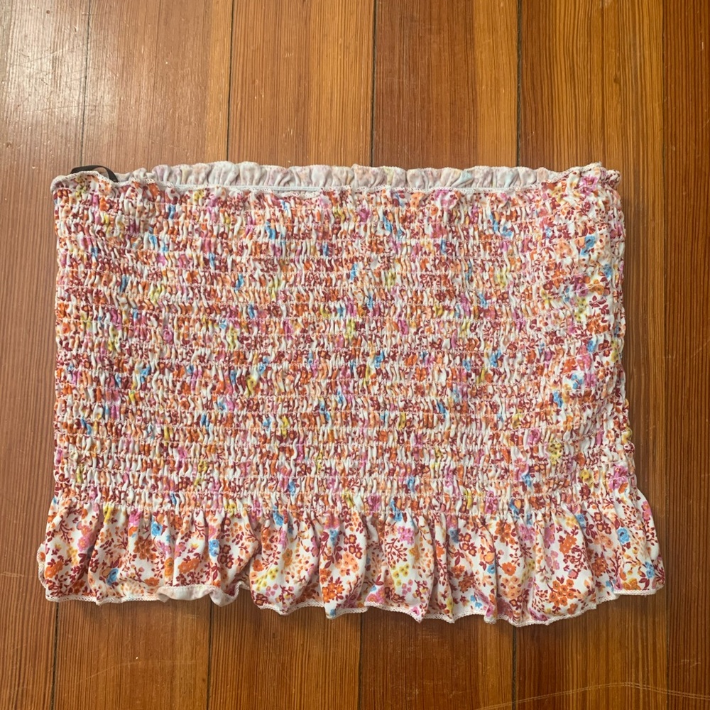Patterned Strapless F21 Top